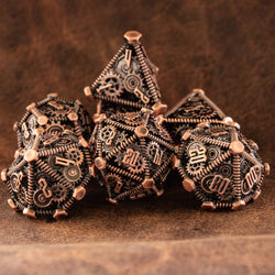 Pre-Order|| Weird West Wasteland Hollow Metal Dice Set - Bronze