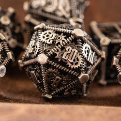 Pre-Order|| Weird West Wasteland Hollow Metal Dice Set - Silver