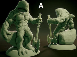 3D Printed Nafarrate Wereshark Lovecraftian Bestiary 28 32 mm D&D (Online Only)