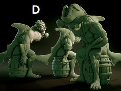 3D Printed Nafarrate Wereshark Lovecraftian Bestiary 28 32 mm D&D (Online Only)