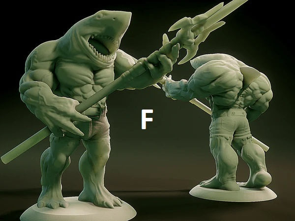 3D Printed Nafarrate Wereshark Lovecraftian Bestiary 28 32 mm D&D (Online Only)