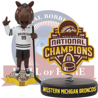 Western Michigan Broncos 2025 NCAA Men's Hockey National Champions Bobbleheads (Presale) (ONLINE ORDER ONLY)