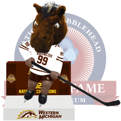 Western Michigan Broncos 2025 NCAA Men's Hockey National Champions Scoreboard Bobblehead (Presale) (ONLINE ORDER ONLY)