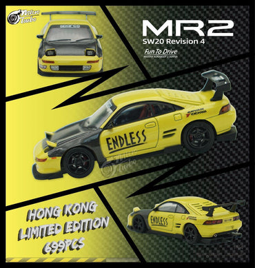 MicroTurbo Toyota MR2 Customized in Yellow ENDLESS Limited to 699 Pcs 1:64 (ONLINE ORDER ONLY)