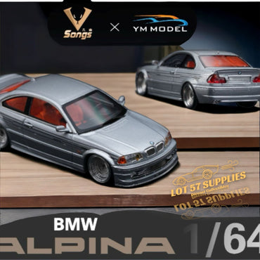YM Model x SONGS BMW E46 Alpina B3 in Titan Silver Limited to 249 Pcs 1:64 (ONLINE ORDER ONLY)