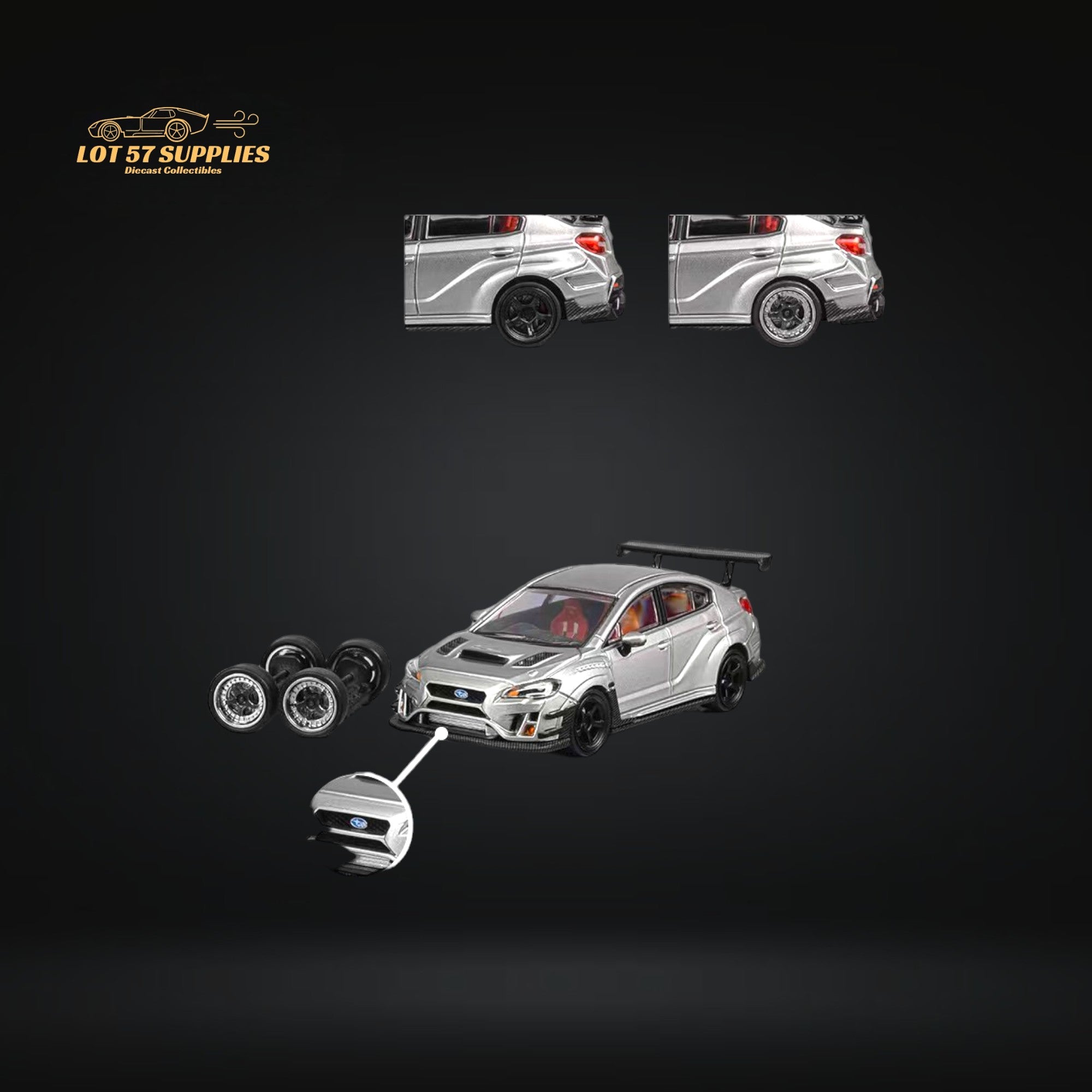 CM Model Subaru WRX STI Varis Widebody in Silver 1:64 CM64-STI-04 (ONLINE ORDER ONLY)