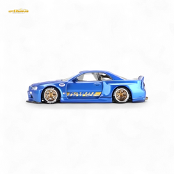 Mini GT x Kaido House Nissan Skyline GT-R R34 V2 SHINJUKU BLUE 1:64 (ONLINE ORDER ONLY)