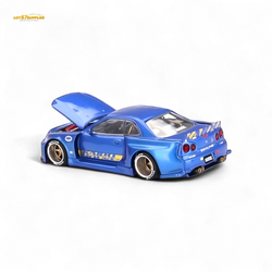 Mini GT x Kaido House Nissan Skyline GT-R R34 V2 SHINJUKU BLUE 1:64 (ONLINE ORDER ONLY)