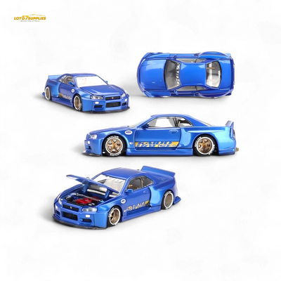 Mini GT x Kaido House Nissan Skyline GT-R R34 V2 SHINJUKU BLUE 1:64 (ONLINE ORDER ONLY)