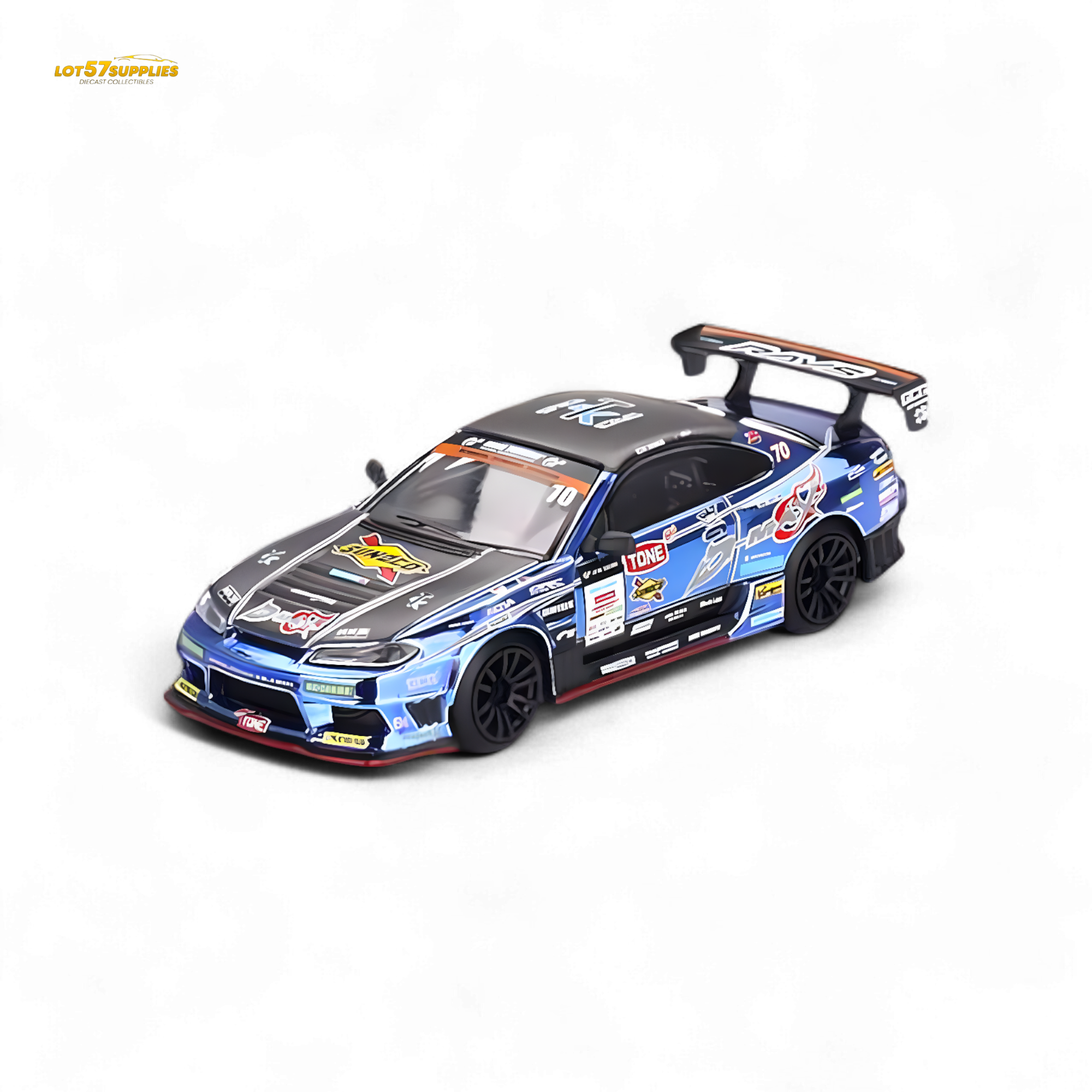 Mini-GT Nissan S15 Silvia D-MAX #70 Japan Exclusive #855 1:64 (ONLINE ORDER ONLY)