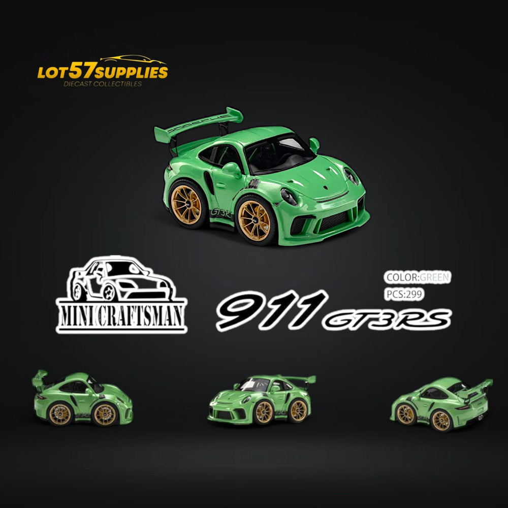 MINICRAFTSMAN 911 GT3 RS Egg Cart GREEN Limited to 299 PCS 1:64 Resin (ONLINE ORDER ONLY)