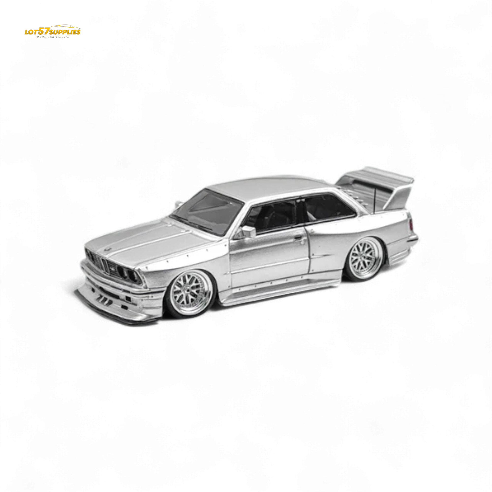 NA BMW E30 Wide-Body Resin Model Silver 1:64 (ONLINE ORDER ONLY)