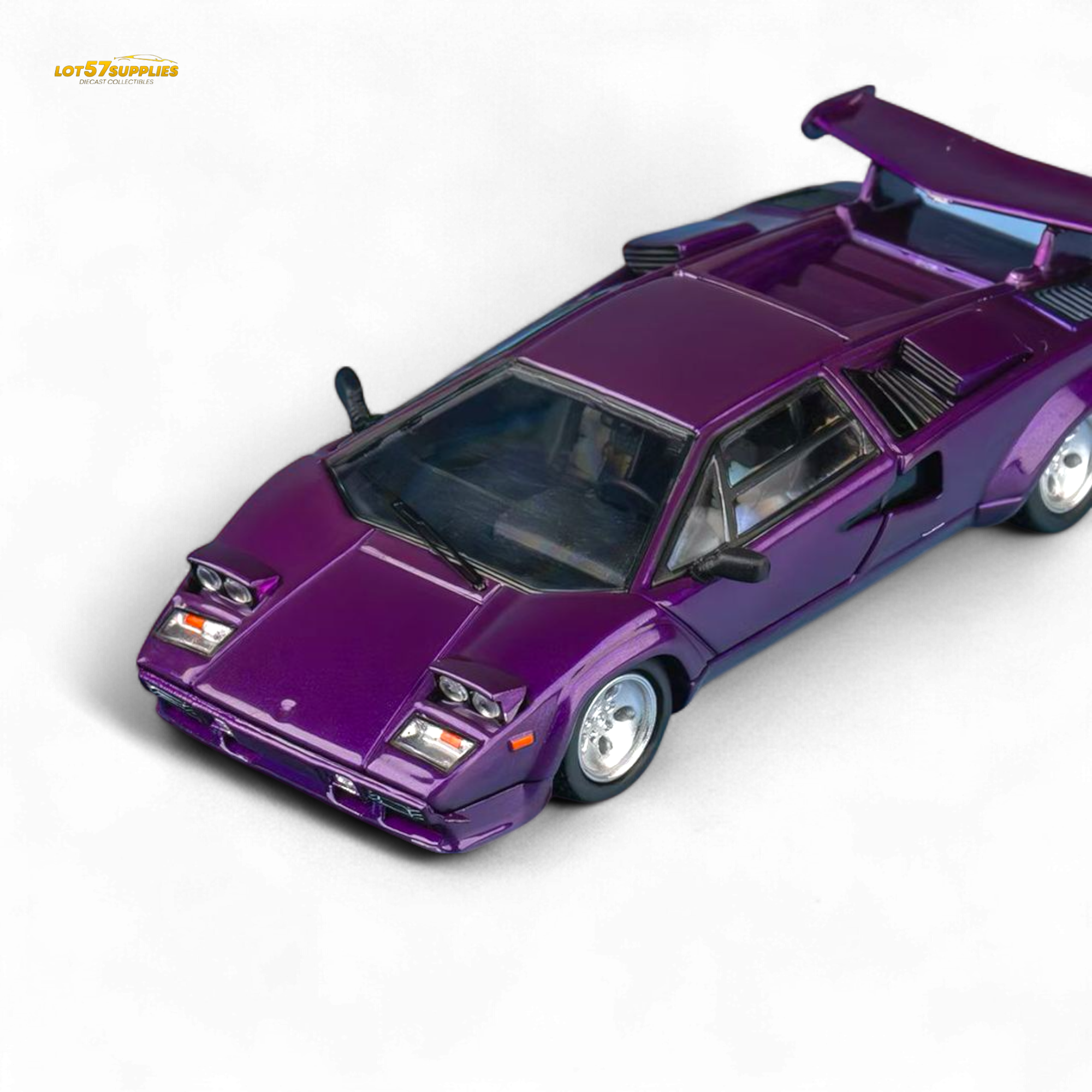 (Pre-Order) Findclassically Countach LP5000S - Metallic Purple w/ Wing 1:64 (Online Order Only)