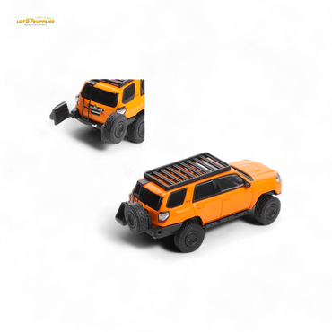 (Pre-Order) GCD Toyota Super Overlord Light Modified Version 4 Runner - Orange 1:64 (ONLINE ORDER ONLY)