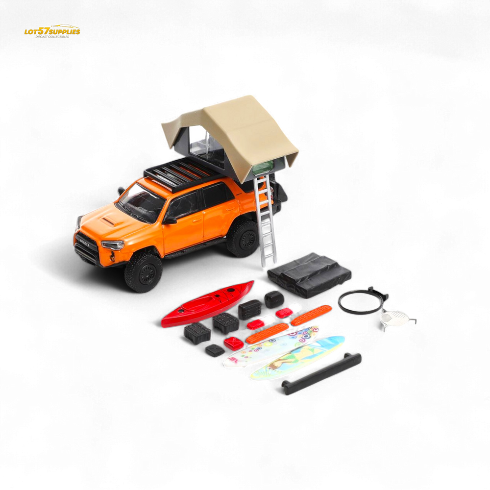 (Pre-Order) GCD Toyota Super Overlord Light Modified Version 4 Runner - Orange 1:64 (ONLINE ORDER ONLY)