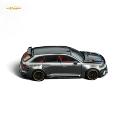 (Pre-Order) DCM Modified Audi RS6 Wagon Silver/Gray With Ferrari Engine & Openable Hood 1:64 (ONLINE ORDER ONLY)