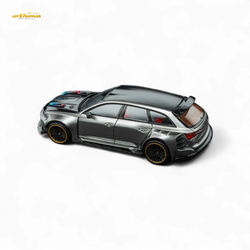 (Pre-Order) DCM Modified Audi RS6 Wagon Silver/Gray With Ferrari Engine & Openable Hood 1:64 (ONLINE ORDER ONLY)