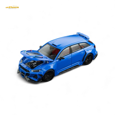 (Pre-Order) DCM Modified Audi RS6 Wagon Blue - Engine & Openable Hood 1:64 (ONLINE ORDER ONLY)