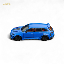 (Pre-Order) DCM Modified Audi RS6 Wagon Blue - Engine & Openable Hood 1:64 (ONLINE ORDER ONLY)