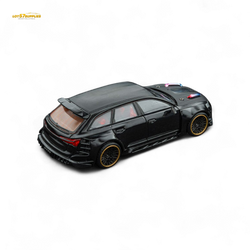 (Pre-Order) DCM Modified Audi RS6 Wagon Metallic Black - Engine & Openable Hood 1:64 (ONLINE ORDER ONLY)