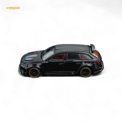 (Pre-Order) DCM Modified Audi RS6 Wagon Metallic Black - Engine & Openable Hood 1:64 (ONLINE ORDER ONLY)
