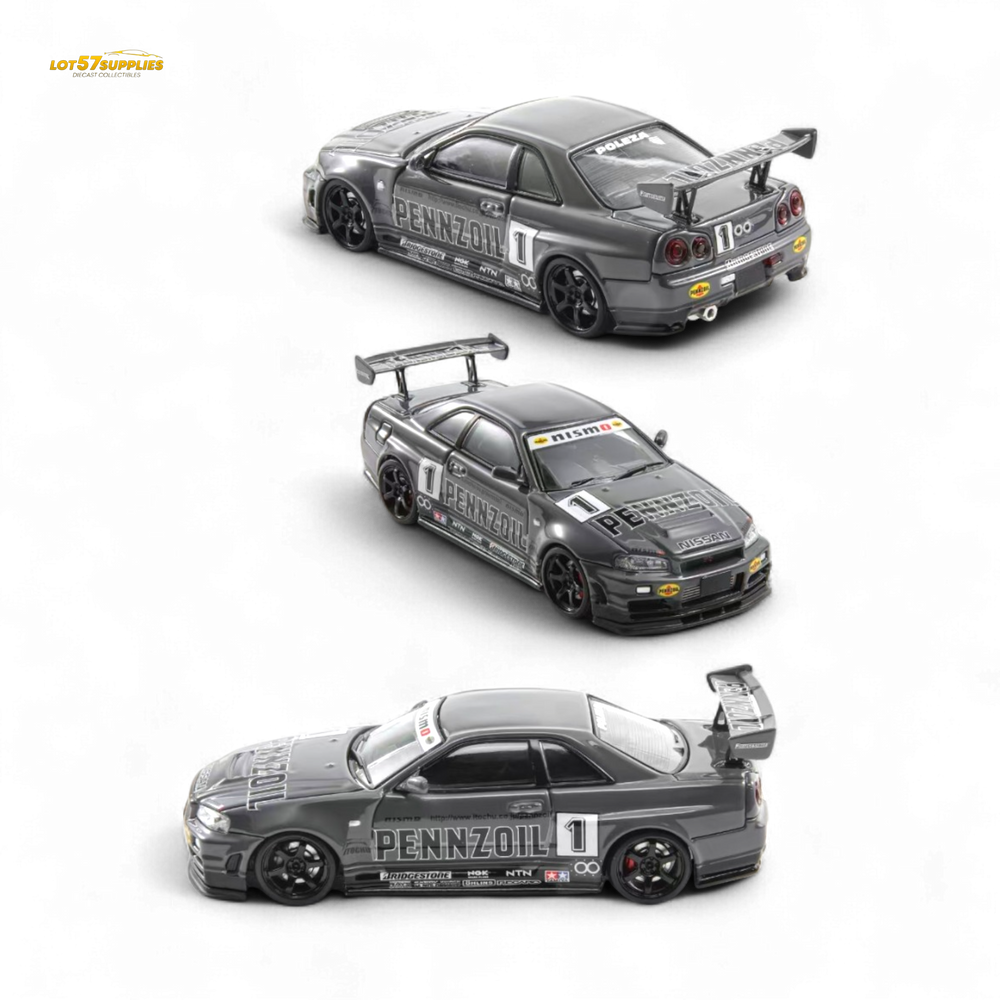 Fast Speed FS 1:64 Skyline GT-R R34 Nismo Z-Tune Pennzoil #1 – Grey (Foshan AIT Exhibition Edition) (ONLINE ORDER ONLY)