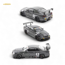 Fast Speed FS 1:64 Skyline GT-R R34 Nismo Z-Tune Pennzoil #1 – Grey (Foshan AIT Exhibition Edition) (ONLINE ORDER ONLY)