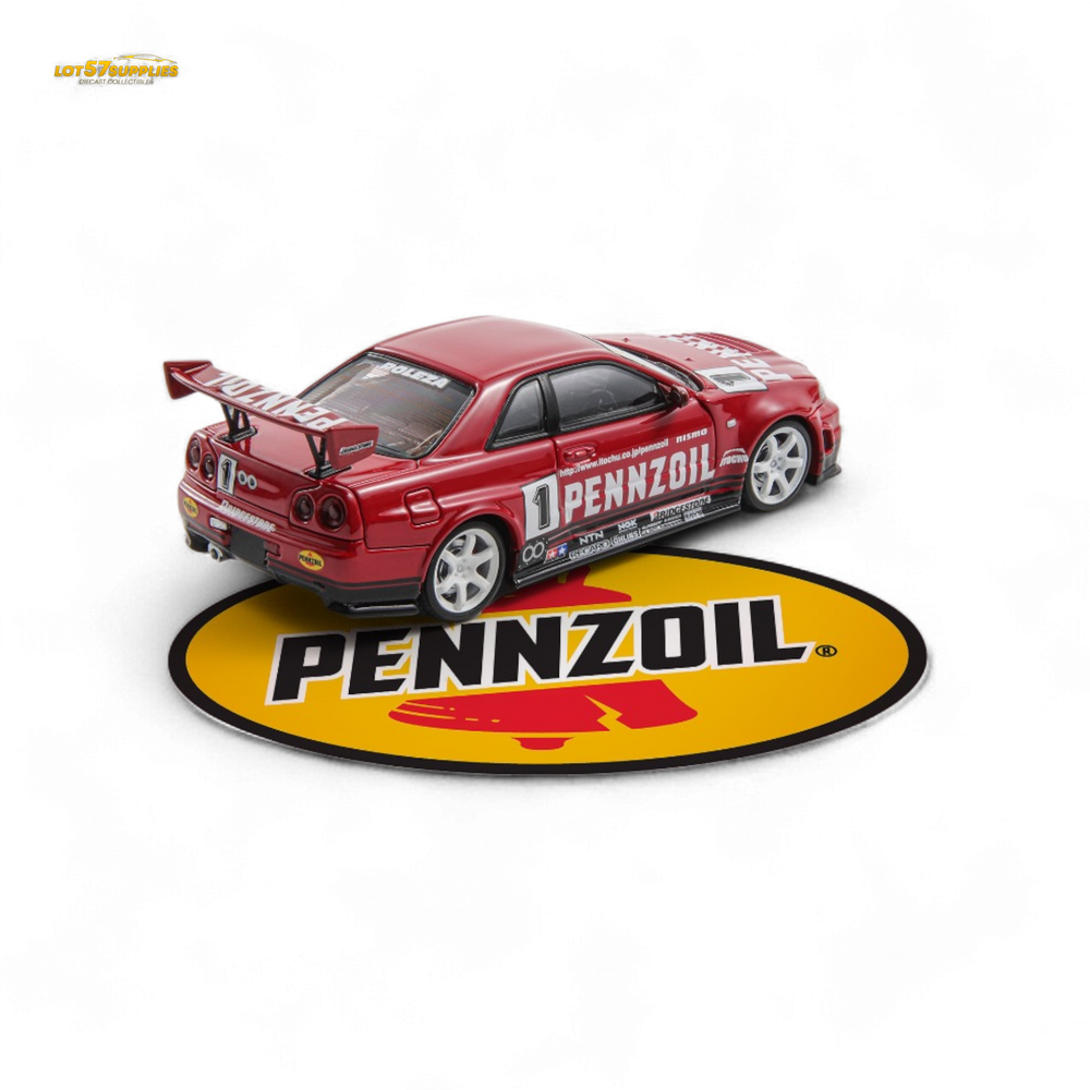 Fast Speed FS 1:64 Skyline GT-R R34 Nismo Z-Tune Pennzoil #1 – Red (Foshan AIT Exhibition Edition) (ONLINE ORDER ONLY)