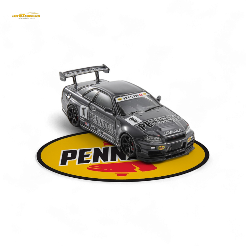 Fast Speed FS 1:64 Skyline GT-R R34 Nismo Z-Tune Pennzoil #1 – Grey (Foshan AIT Exhibition Edition) (ONLINE ORDER ONLY)