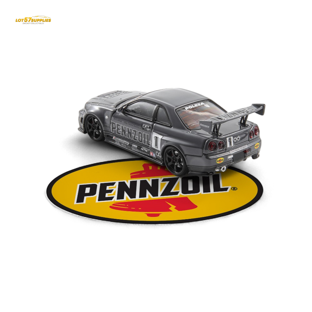 Fast Speed FS 1:64 Skyline GT-R R34 Nismo Z-Tune Pennzoil #1 – Grey (Foshan AIT Exhibition Edition) (ONLINE ORDER ONLY)