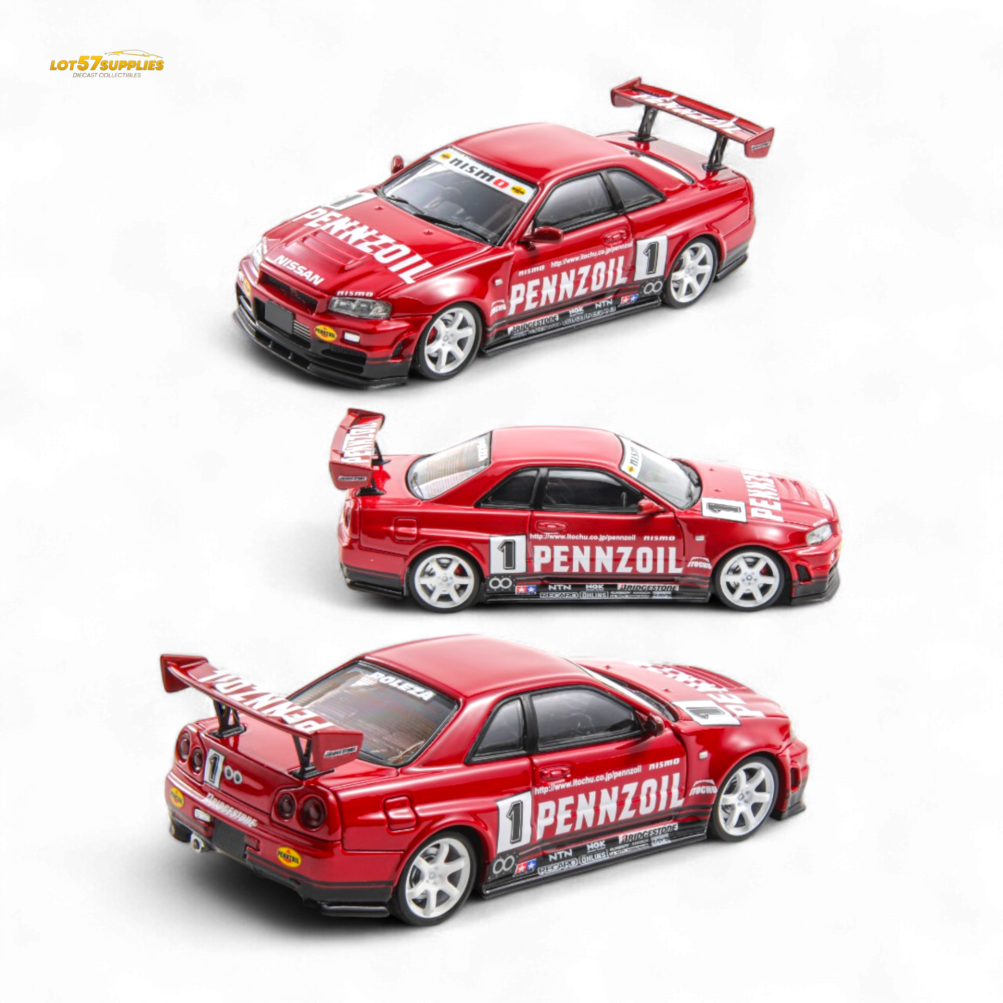 Fast Speed FS 1:64 Skyline GT-R R34 Nismo Z-Tune Pennzoil #1 – Red (Foshan AIT Exhibition Edition) (ONLINE ORDER ONLY)