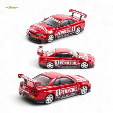 Fast Speed FS 1:64 Skyline GT-R R34 Nismo Z-Tune Pennzoil #1 – Red (Foshan AIT Exhibition Edition) (ONLINE ORDER ONLY)