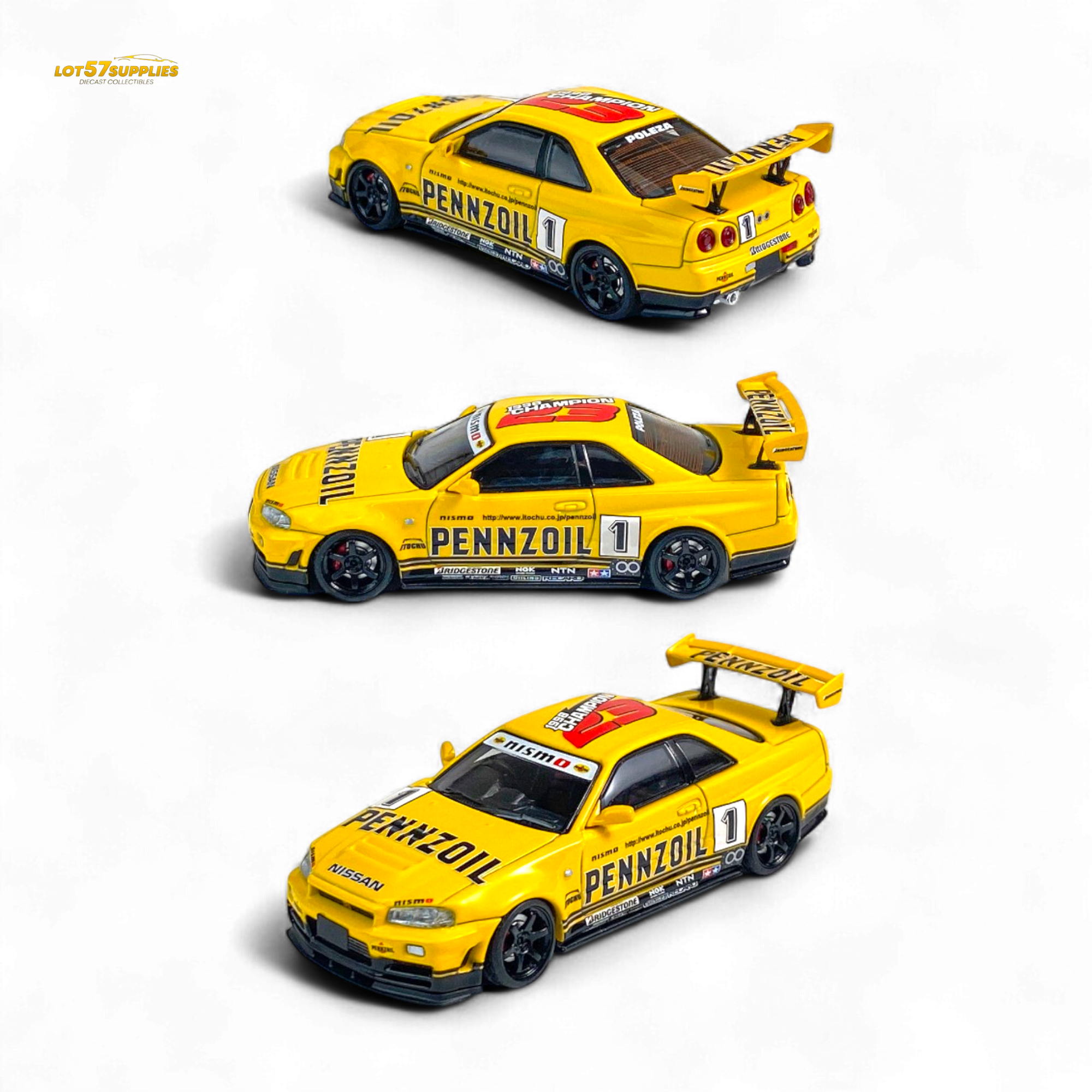 Fast Speed FS 1:64 Skyline GT-R R34 Nismo Z-Tune Pennzoil #1 – Yellow (ONLINE ORDER ONLY)