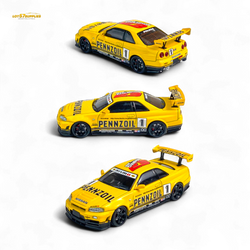 Fast Speed FS 1:64 Skyline GT-R R34 Nismo Z-Tune Pennzoil #1 – Yellow (ONLINE ORDER ONLY)