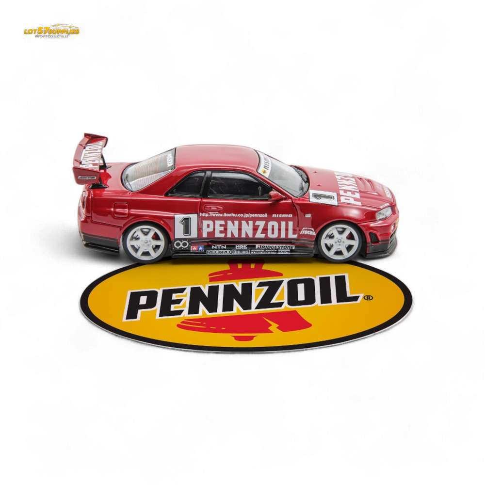 Fast Speed FS 1:64 Skyline GT-R R34 Nismo Z-Tune Pennzoil #1 – Red (Foshan AIT Exhibition Edition) (ONLINE ORDER ONLY)