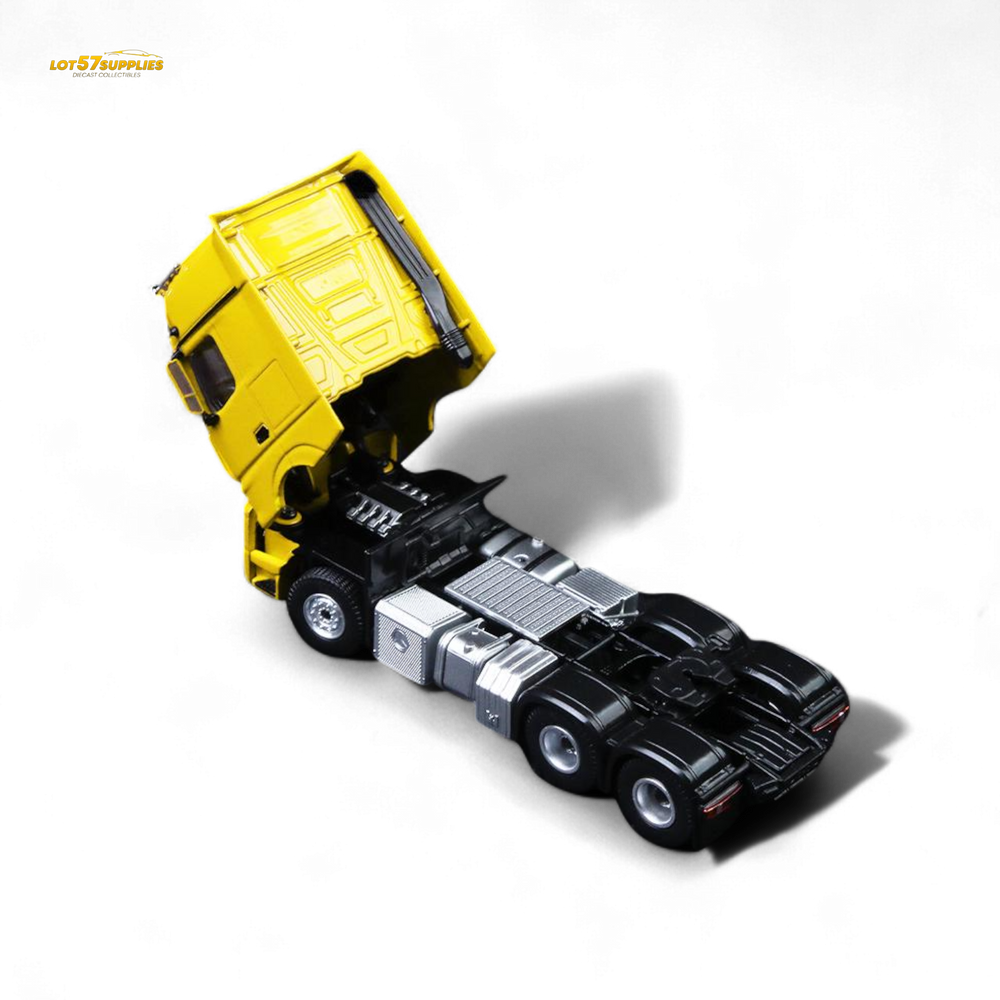 (Pre-Order) TimeMicro & Perka BENZ FLATBED TRANSPORT VEHICLE - Yellow 1/64 (ONLINE ORDER ONLY)