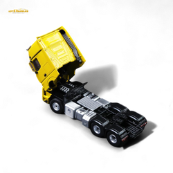 (Pre-Order) TimeMicro & Perka BENZ FLATBED TRANSPORT VEHICLE - Yellow 1/64 (ONLINE ORDER ONLY)