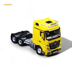 (Pre-Order) TimeMicro & Perka BENZ FLATBED TRANSPORT VEHICLE - Yellow 1/64 (ONLINE ORDER ONLY)