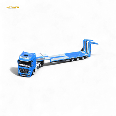 (Pre-Order) TimeMicro & Perka BENZ FLATBED TRANSPORT VEHICLE - Blue 1/64 (ONLINE ORDER ONLY)