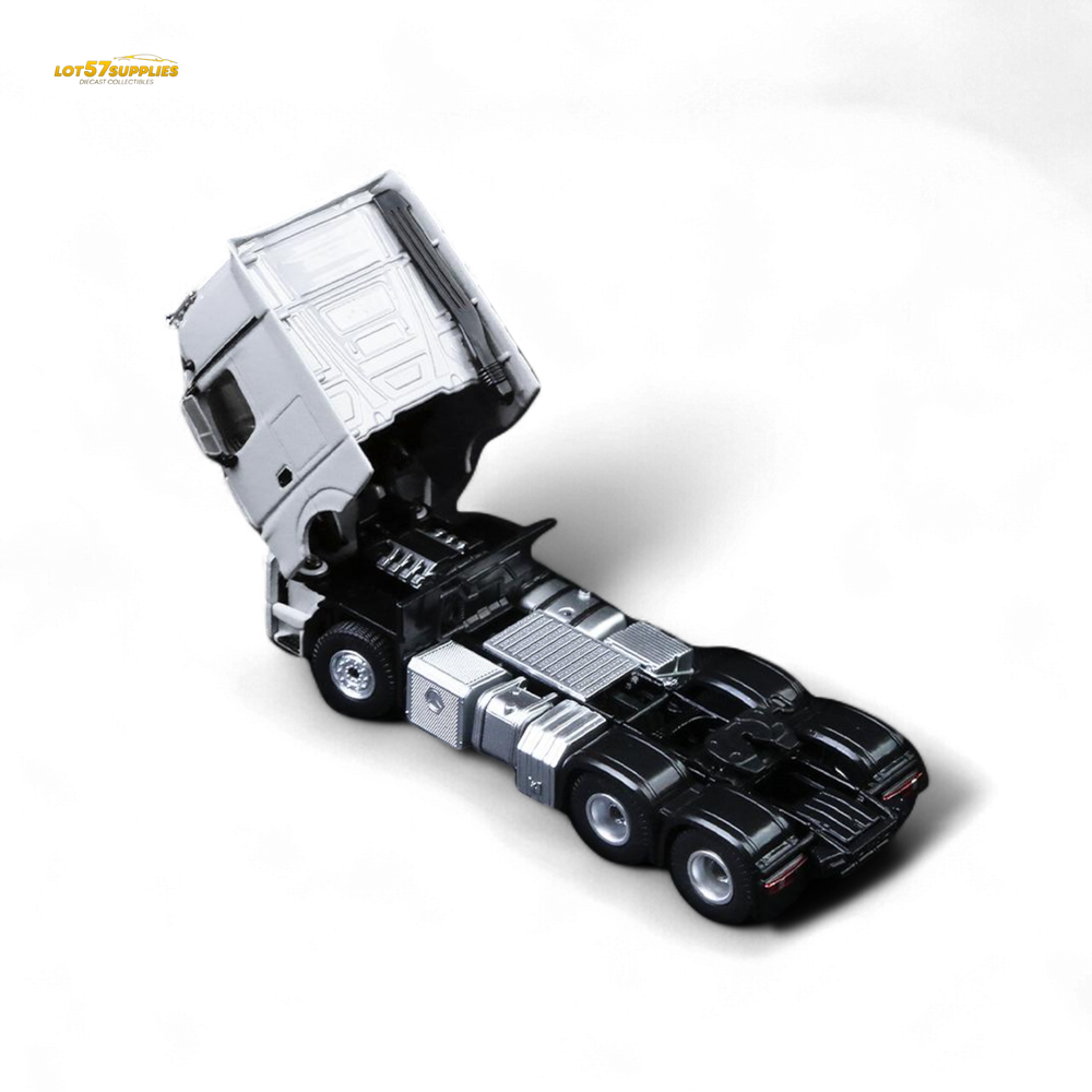 (Pre-Order) TimeMicro & Perka BENZ FLATBED TRANSPORT VEHICLE - White 1/64 (ONLINE ORDER ONLY)