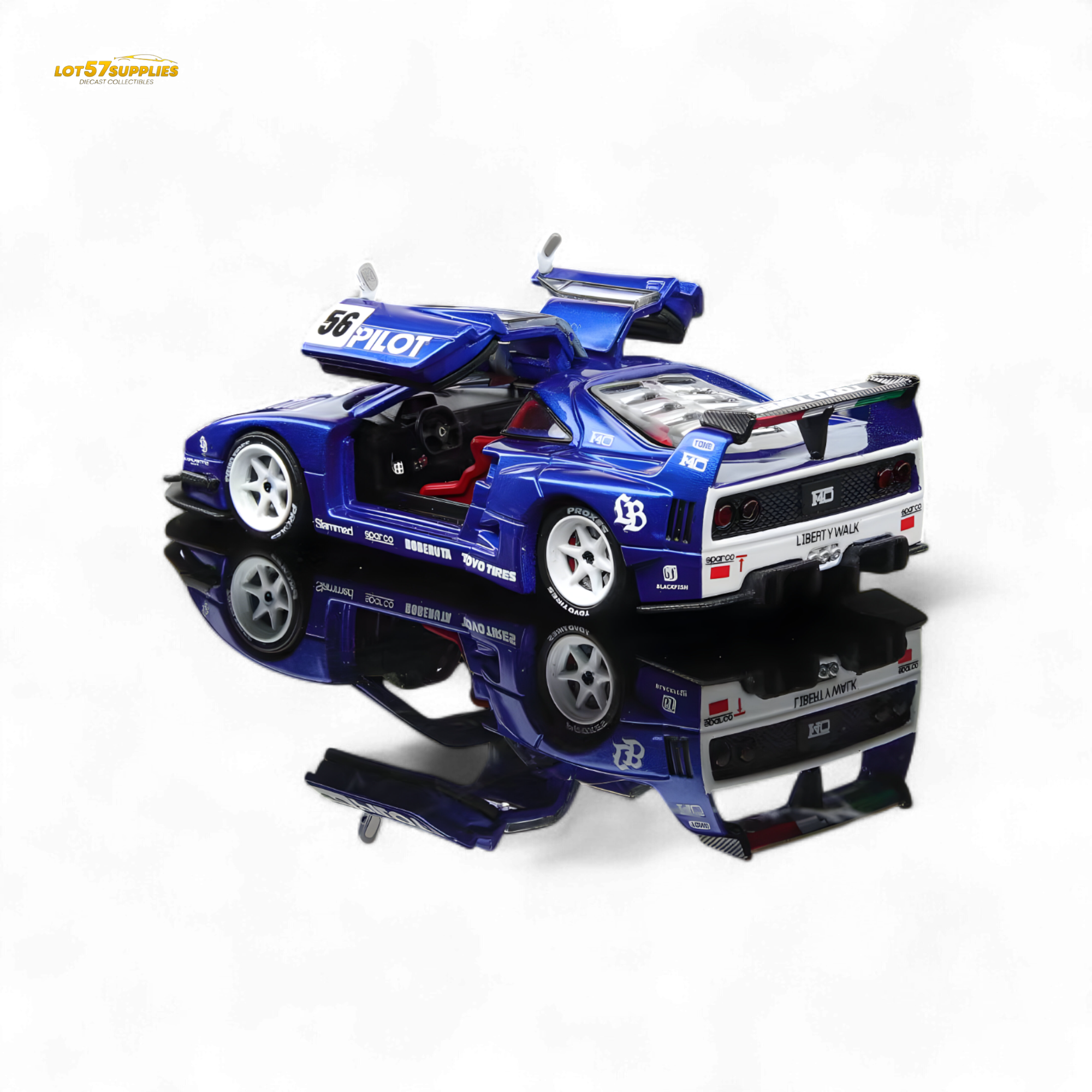 (Pre-Order) Demon King Auto F40 LB-Works Wide-Body Gull Wing Gate Modified - PILOT Livery 1:64 (ONLINE ORDER ONLY)