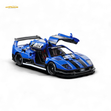 (Pre-Order) Demon King Auto F40 LB-Works Wide-Body Gull Wing Gate Modified - Inter Milan Livery 1:64 (ONLINE ORDER ONLY)