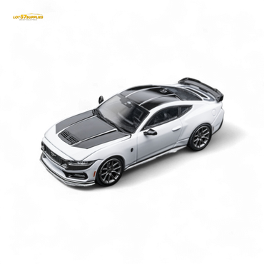 (Pre-Order) DCM Mustang Dark Horse - Crystal White - Titanium Wheels 1:64 (Online Order Only)
