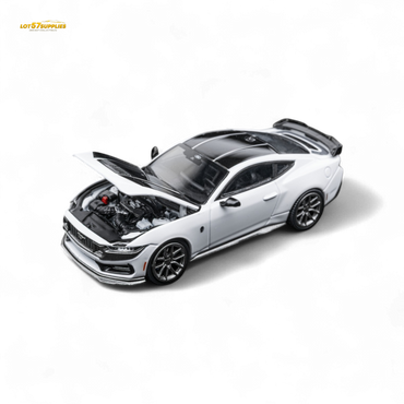 (Pre-Order) DCM Mustang Dark Horse - Crystal White - Titanium Wheels 1:64 (Online Order Only)