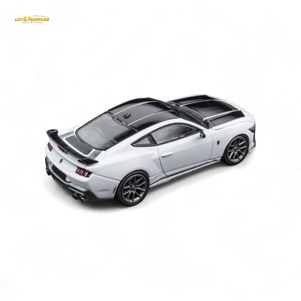 (Pre-Order) DCM Mustang Dark Horse - Crystal White - Titanium Wheels 1:64 (Online Order Only)