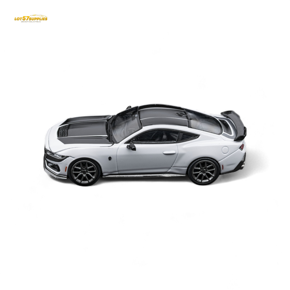 (Pre-Order) DCM Mustang Dark Horse - Crystal White - Titanium Wheels 1:64 (Online Order Only)