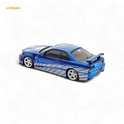 Fast Speed Skyline GT-R R34 Nismo Z-Tune - Blue with Silver Stripes 1:64 (ONLINE ORDER ONLY)