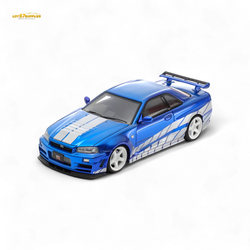 Fast Speed Skyline GT-R R34 Nismo Z-Tune - Blue with Silver Stripes 1:64 (ONLINE ORDER ONLY)