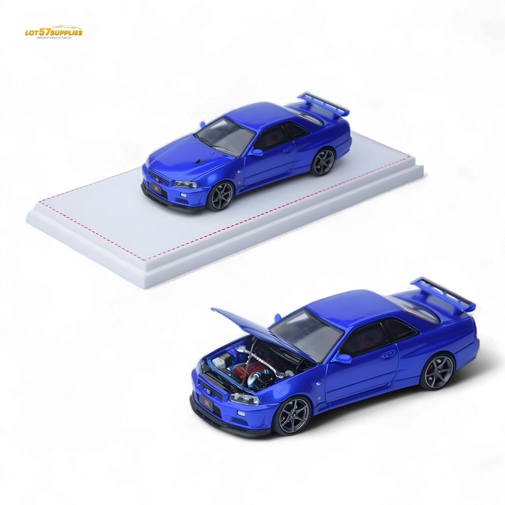Focal Horizon Skyline GT-R R34 V-SPEC-II - Bayside Blue 1:64 (ONLINE ORDER ONLY)