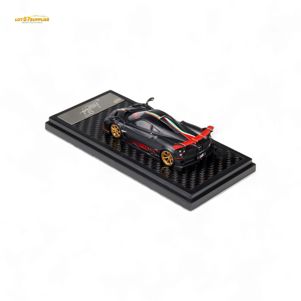 (Pre-Order) LCD Pagani Imola - Matte Black Carbon with Italian Flag 1:64 (ONLINE ORDER ONLY)